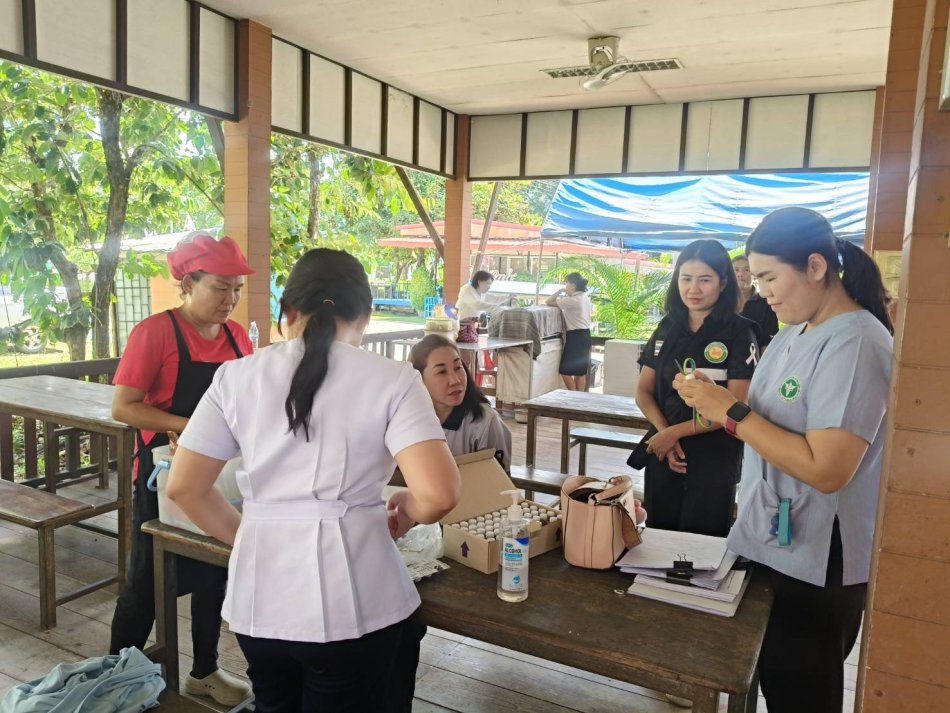 เทศบาลตำบลกุดสิมคุ้มใหม่ โดยสำนักปลัด งานสาธารณสุข ร่วมกับ รพ.สต.บ้านโพนสวางออกเยี่ยมประเมินสุขาภิบาลอาหาร (SAN) โรงอาหารวิทยาลัยเทคนิคเขาวง
